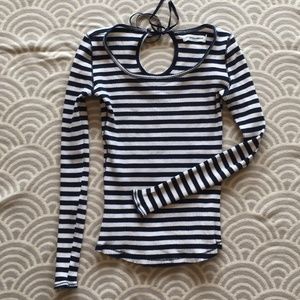 Anthropologie Chic Ribbed Stretch LongSleeve Shirt